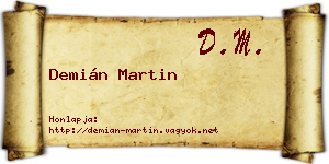 Demián Martin névjegykártya